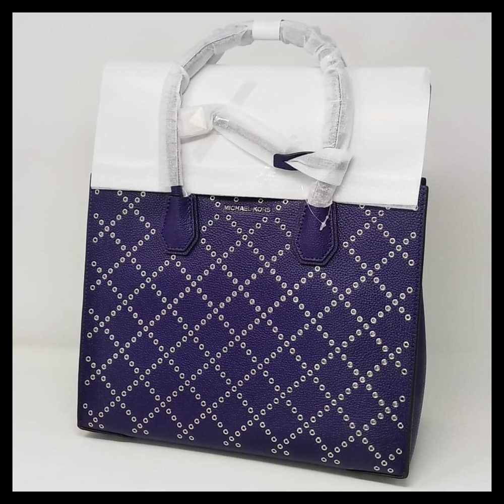 MICHAEL Michael Kors Mercer Stud and Grommet Convertible Large Leather Tote - Picture 2 of 11